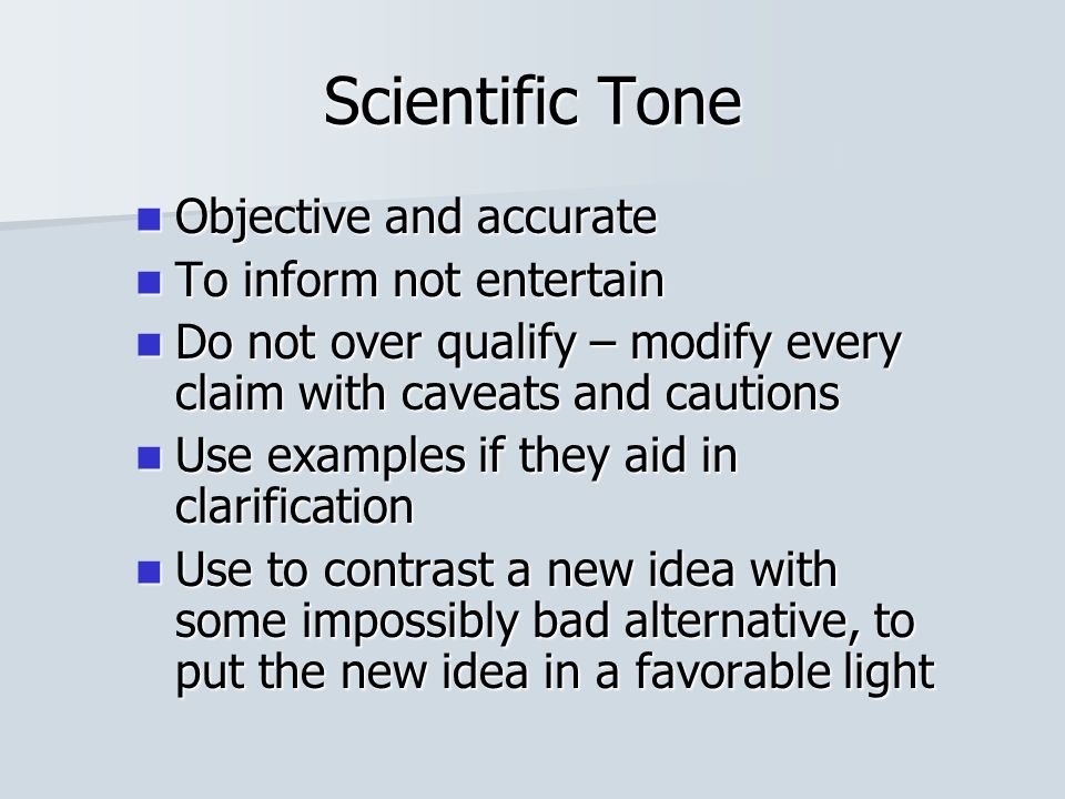 Objective tone